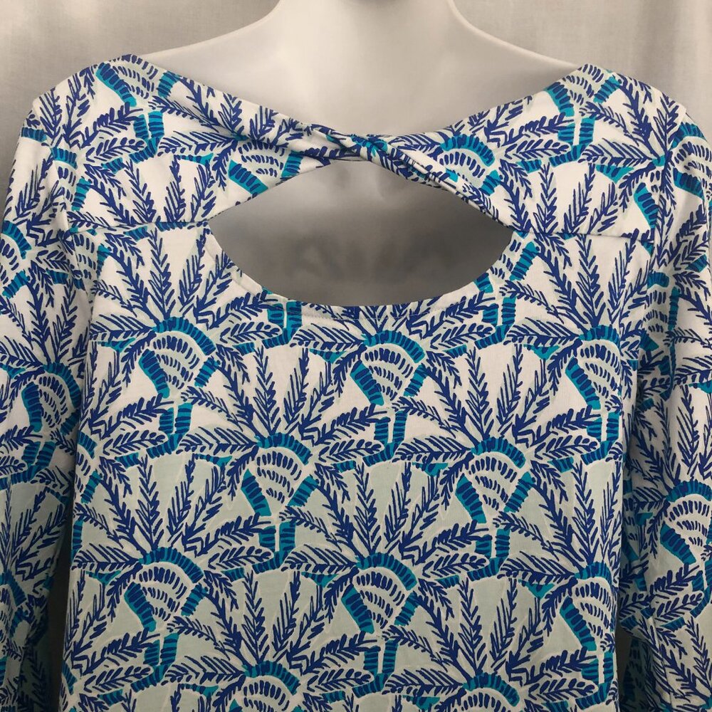 Lilly Pulitzer Bay Dress Whisper Blue Palm - Picture 6 of 9